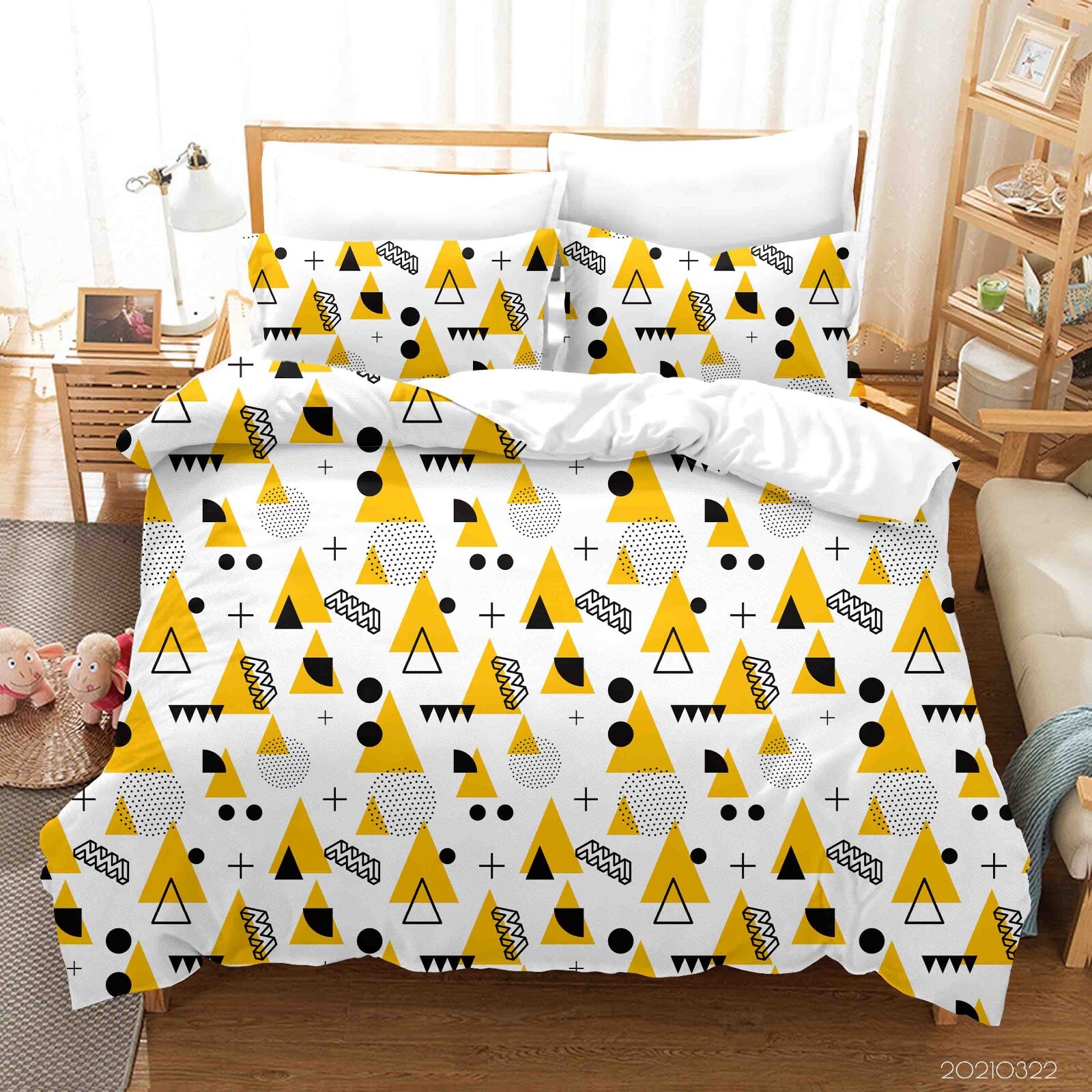 3D Geometric Pattern Colorful Quilt Cover Set Bedding Sets Pillowcases 64 gallery