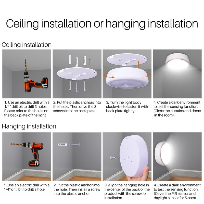 Motion Sensor Ceiling Light Battery Operated Indoor Light gallery