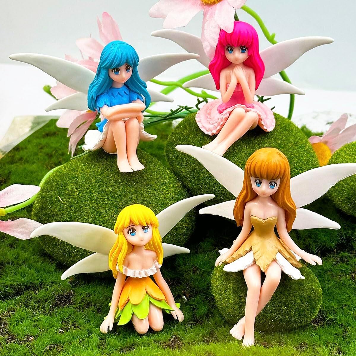 Miniature Fairy Figurines - 4Pcs Small Flower Fairies Ornaments Resin Mini Fairy gallery