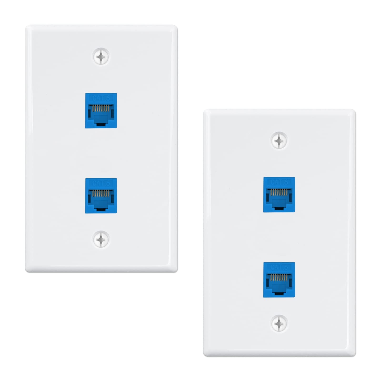 (2-Pack) 2-Port Ethernet Wall Plate, Keystone Jack Wall Plates with RJ45 Keys... gallery