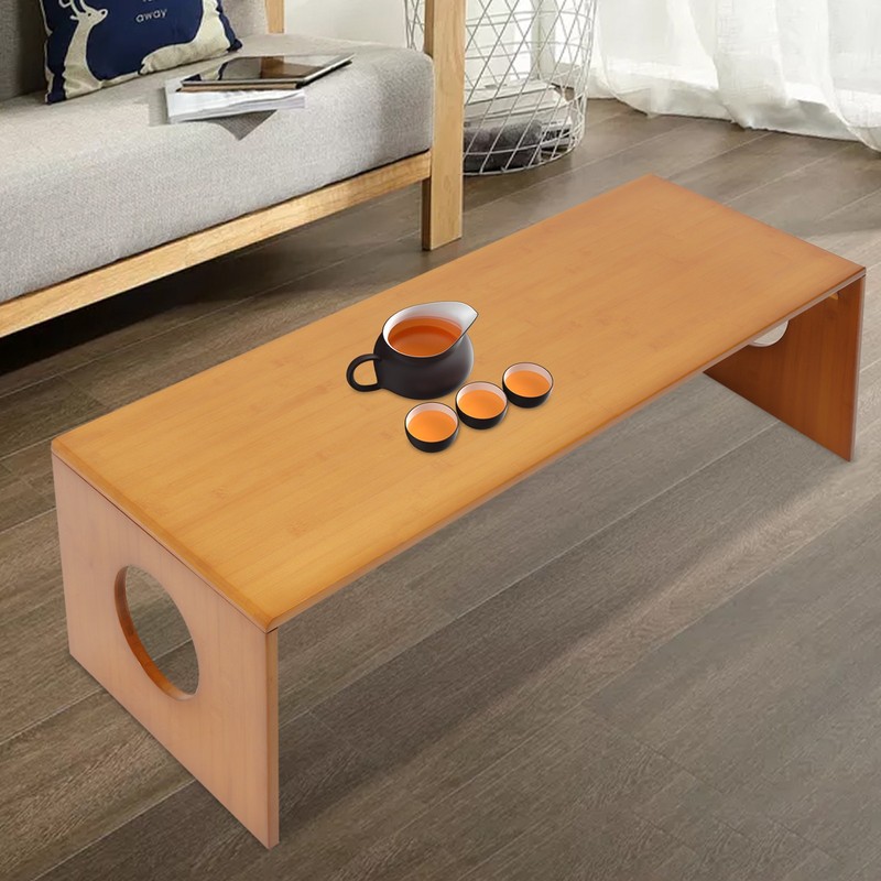 Folding Coffee Table Foldable Low Coffee Table Bamboo Floor Table Desk for Bed gallery