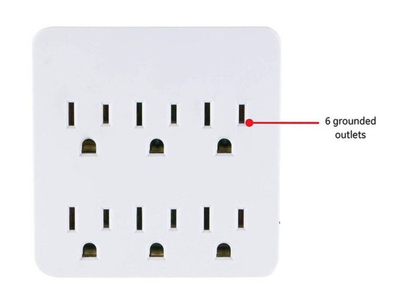 ( 2 pack ) 6 Grounded Outlets Tap Electric Wall Outlet Extender 6 Prong gallery