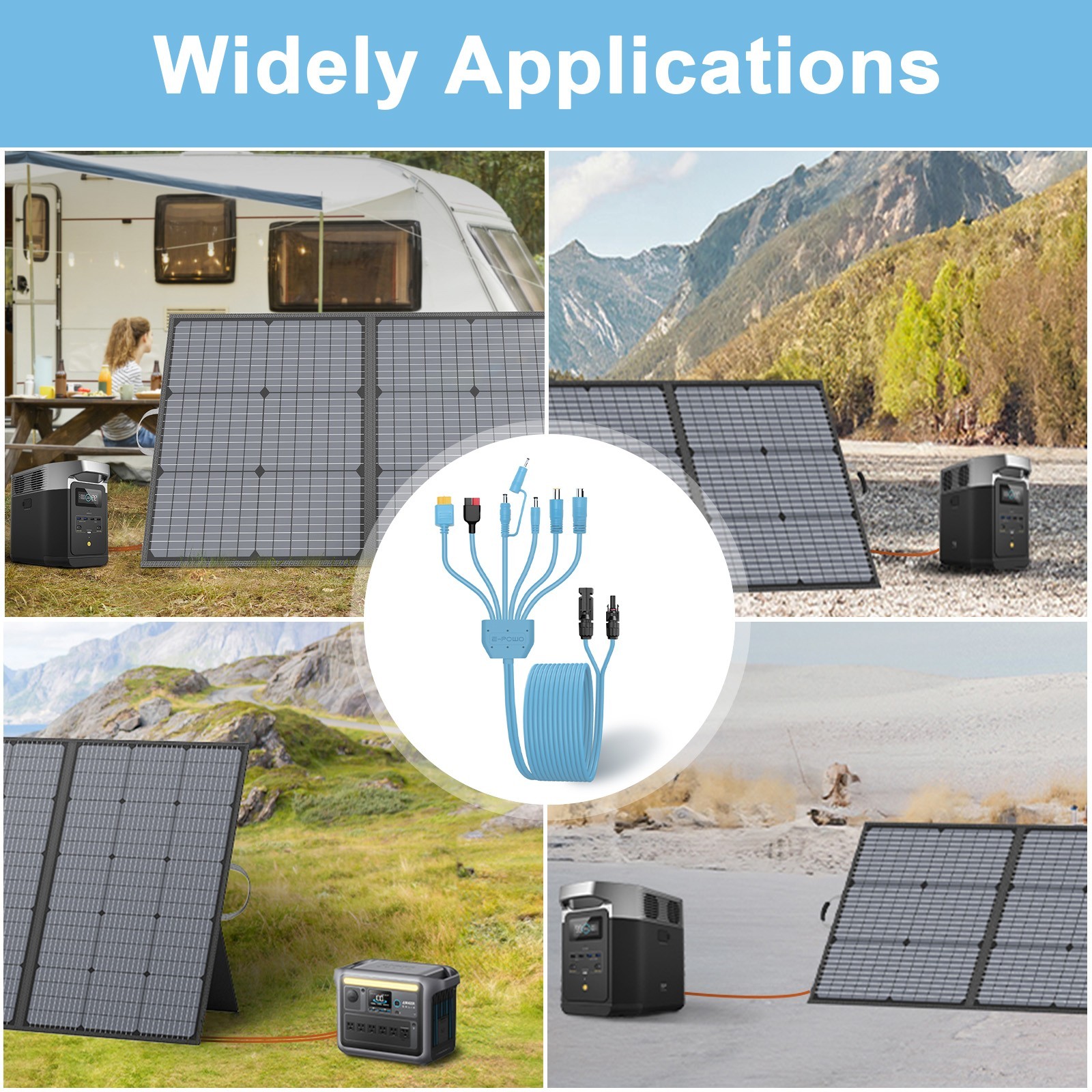 Solar Panel Adapter Cable Universal 7-in-1 Solar XT60 Connector for Powerstation gallery
