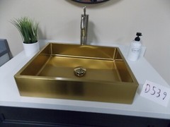Eden Bath Rectangular Stainless Steel Vessel Sink in Gold (EB_SS004GD, D539)