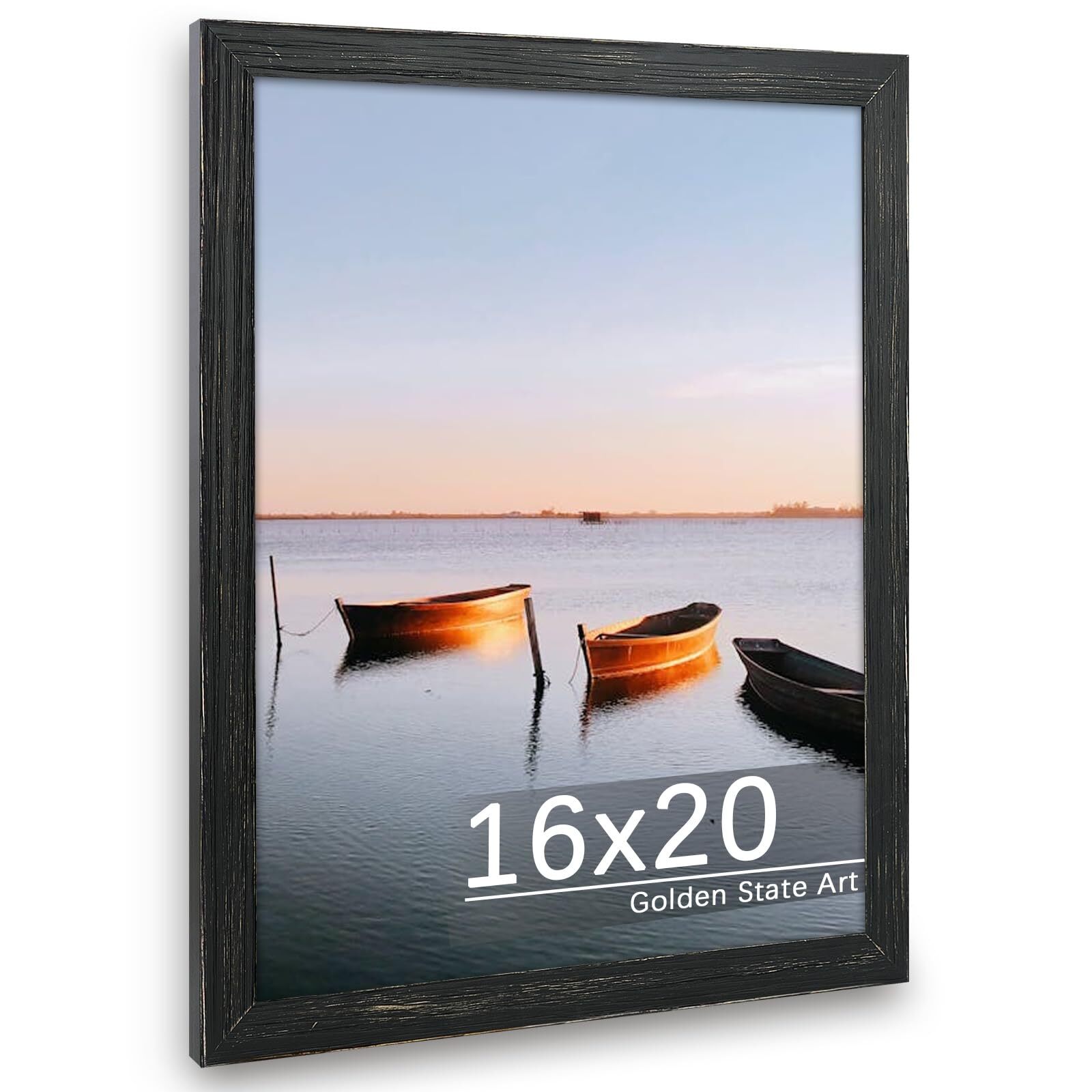 Picture Frame Wide Molding Solid Wood Poster Distressed Frame 16x20 16x24 18x24 gallery
