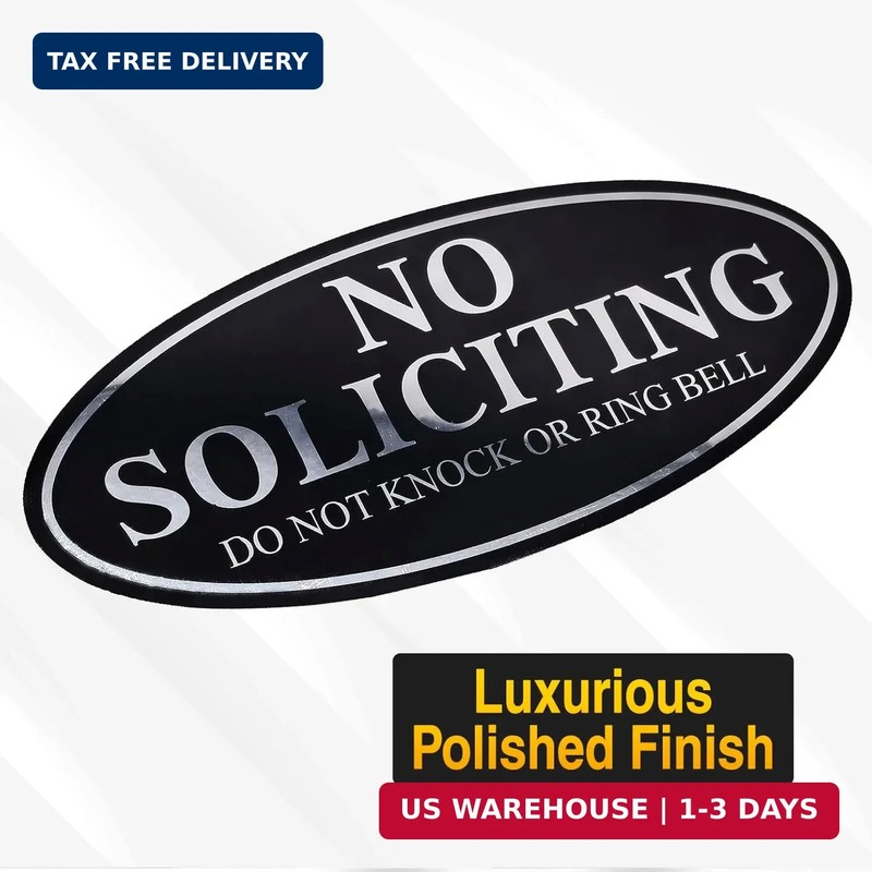 2PC No Soliciting Do Not Knock Or Ring Bell Sign, 7 x 3 Inches - Aluminum - No S gallery