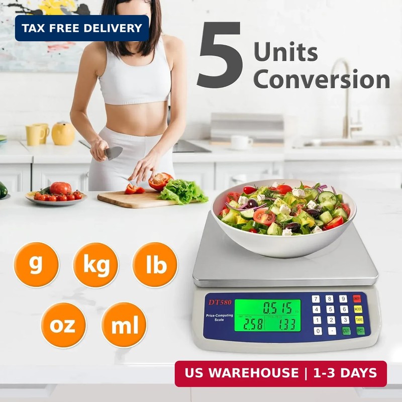 Large Digital Kitchen Scale 40kg/88lb Stainless Steel Price Computing Scale Coun gallery