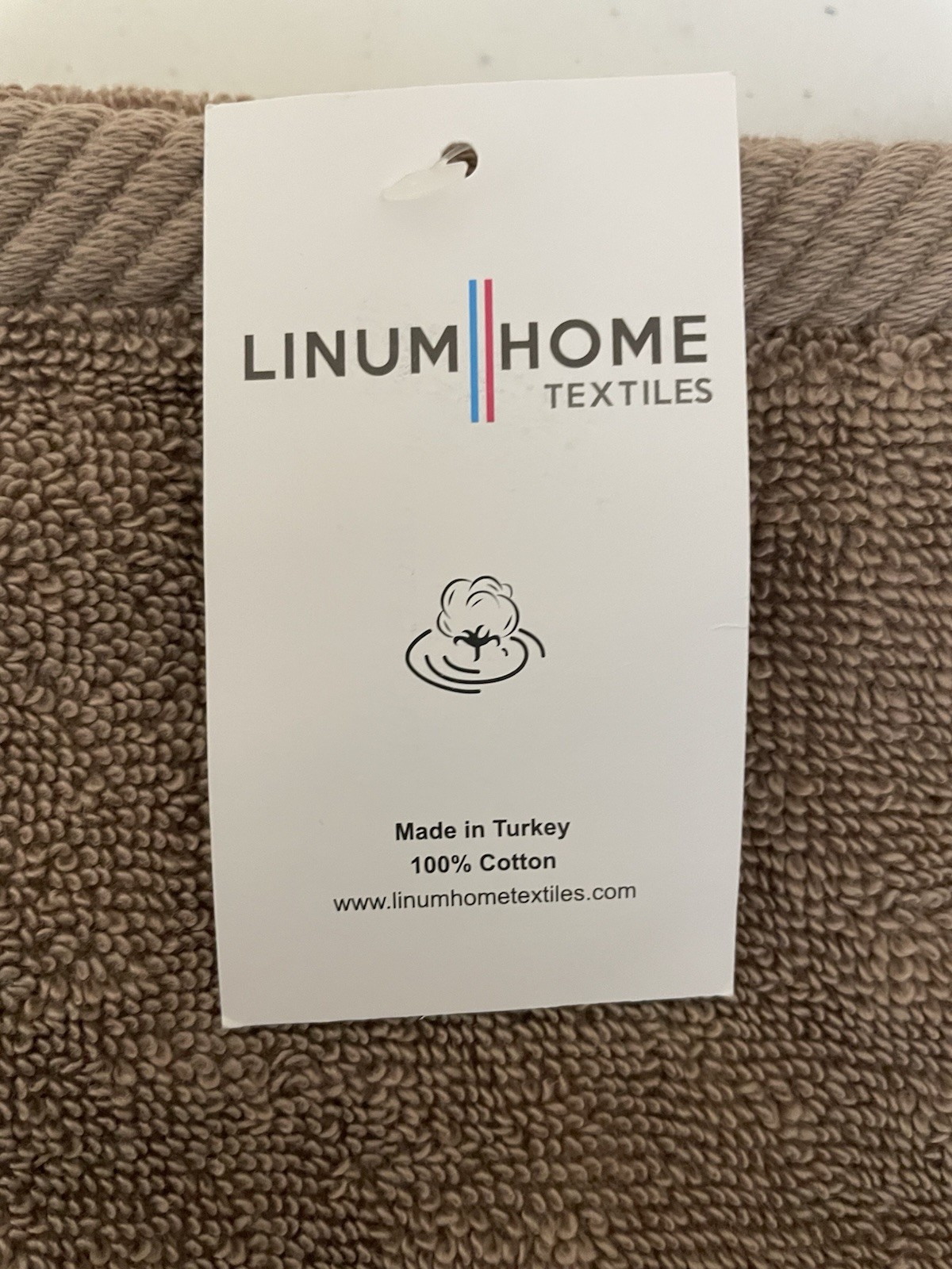 NWT Linum Home Textiles 2-piece Turkish Cotton Towel Set Cocoa 11" x 18" in gallery