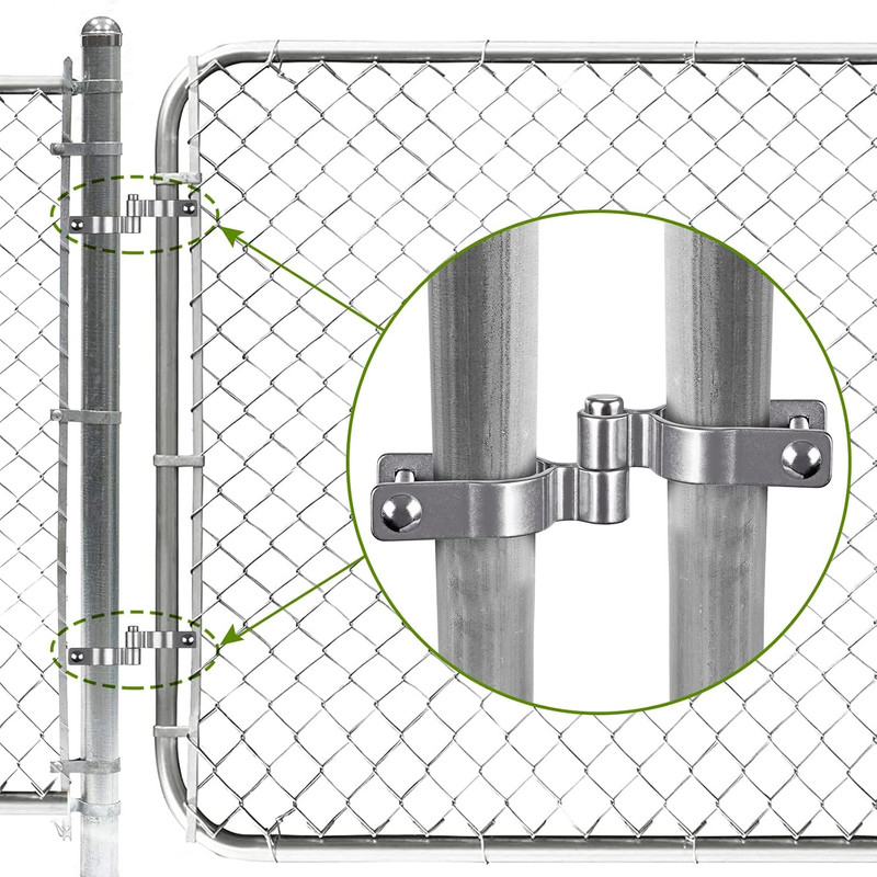 2 Pack Chain Link Gate Hinges 1-5/8in O.D., 304 Stainless Male+Female, 5/8in Pin gallery