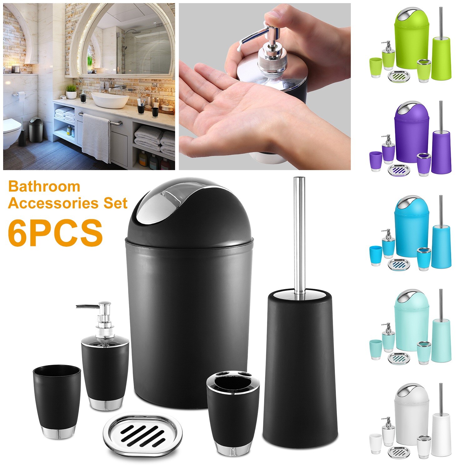 iMountek Bathroom Accessories Set 6Pcs Bath Ensemble Decorative Countertop gallery