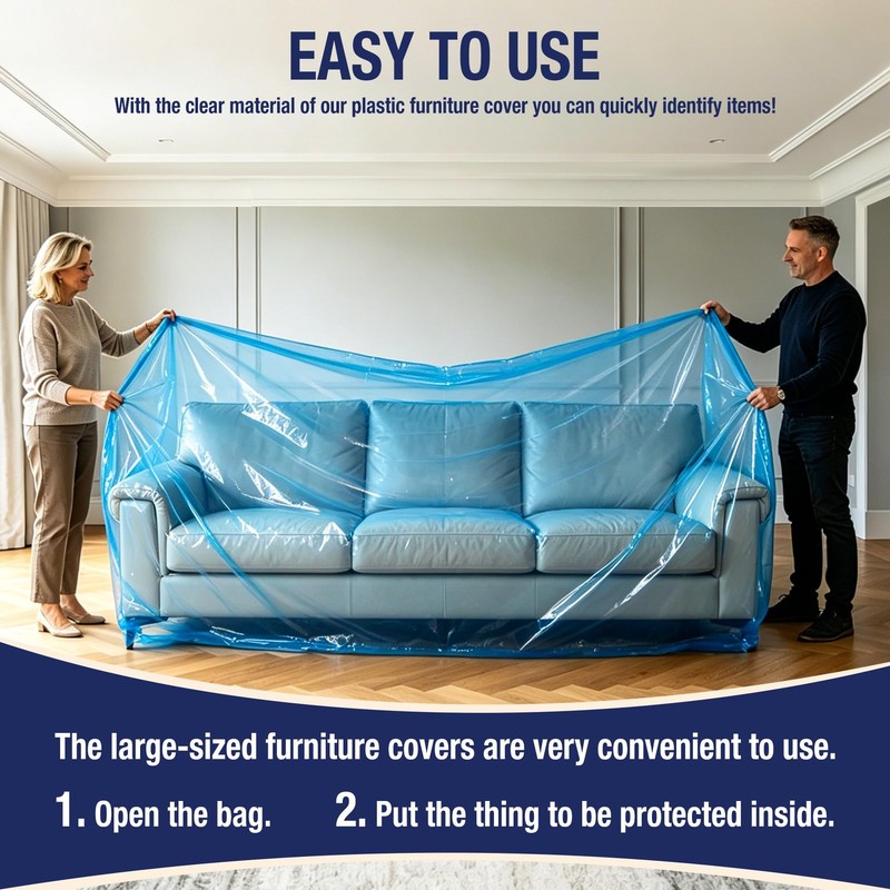 Extra Large Sofa Moving Cover for Storage Transportation, Sofa Couch Clear Pl... gallery