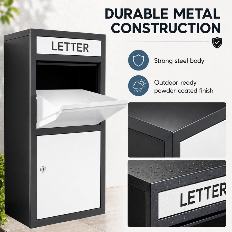 Package Delivery Boxes Galvanized Steel Parcel Mailbox with Key Lock & Hardware gallery