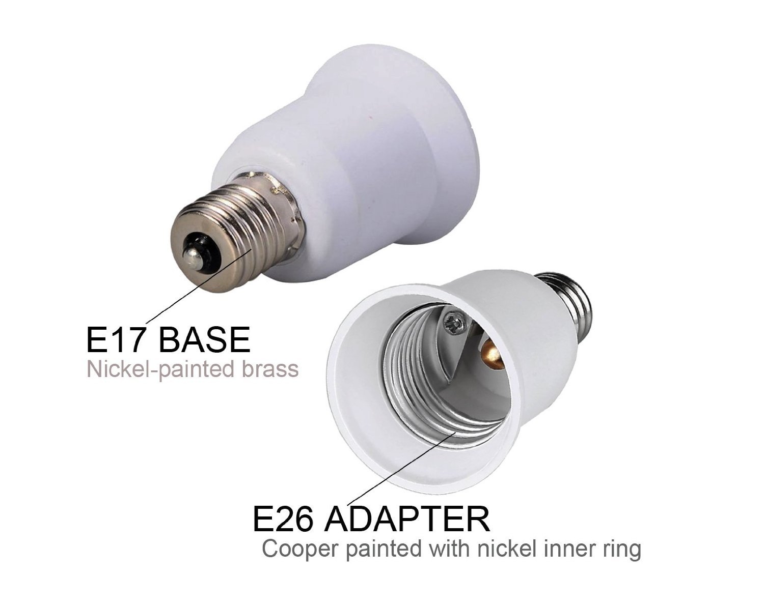 4pcs Intermediate base E17 to Standard Medium base E26/E27 Converter Adapter gallery
