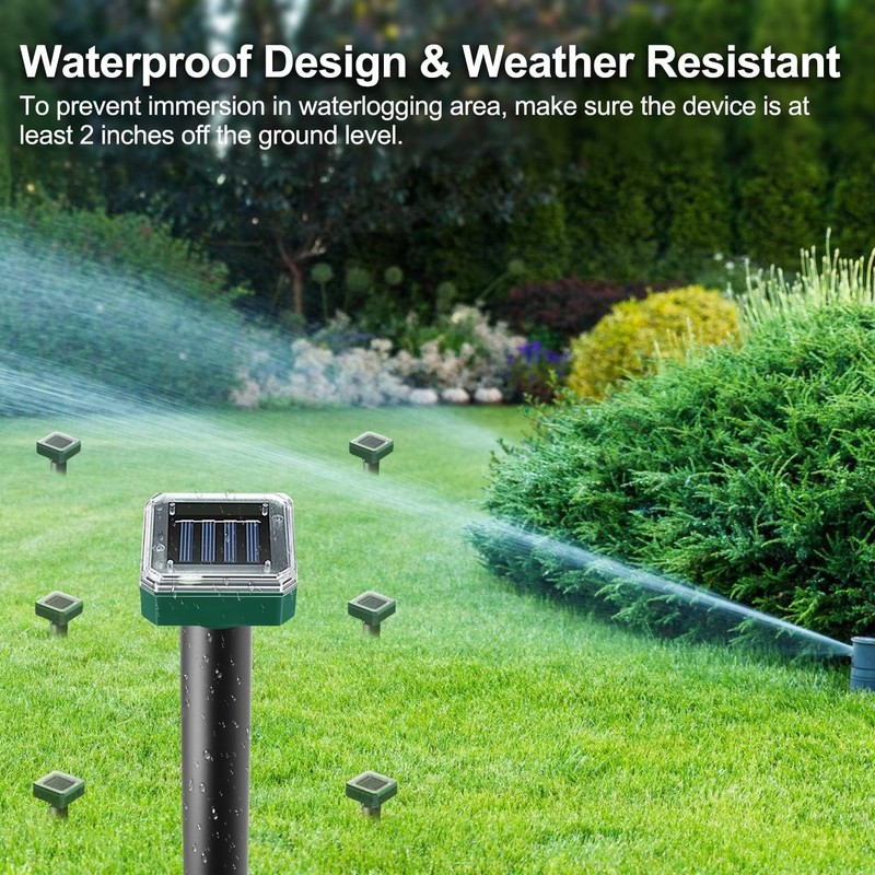 4 Pack Solar Mole Repellent Ultrasonic Vole Snake Gopher Deterrent Waterproof gallery