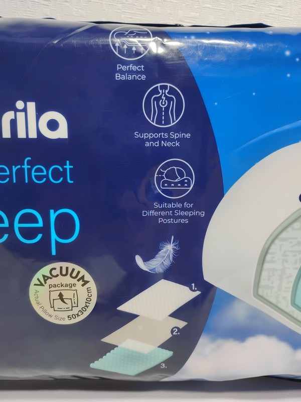 Derila For Perfect Sleep Memory Foam Pillow For Neck & Spine Support 50X30x10cm gallery