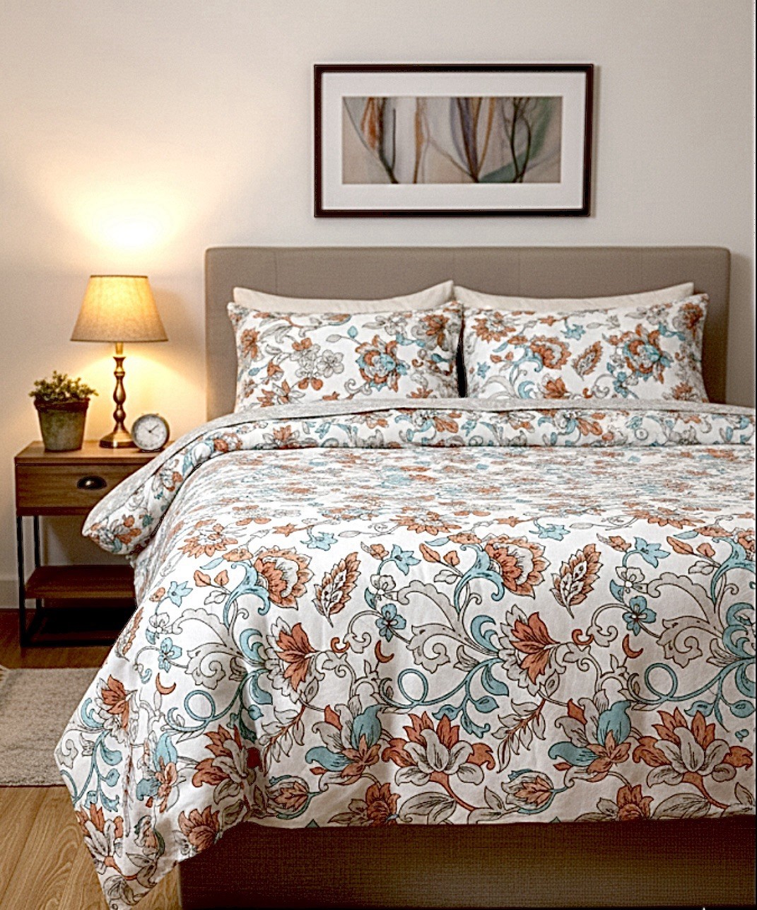 FRENCH FLORAL QUEEN BEDSHEET SET |100% COTTON 3 PIECE | COUNTRY CHINTZ COTTAGE gallery
