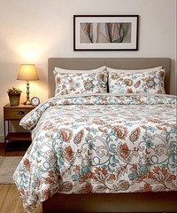 FRENCH FLORAL QUEEN BEDSHEET SET |100% COTTON 3 PIECE | COUNTRY CHINTZ COTTAGE