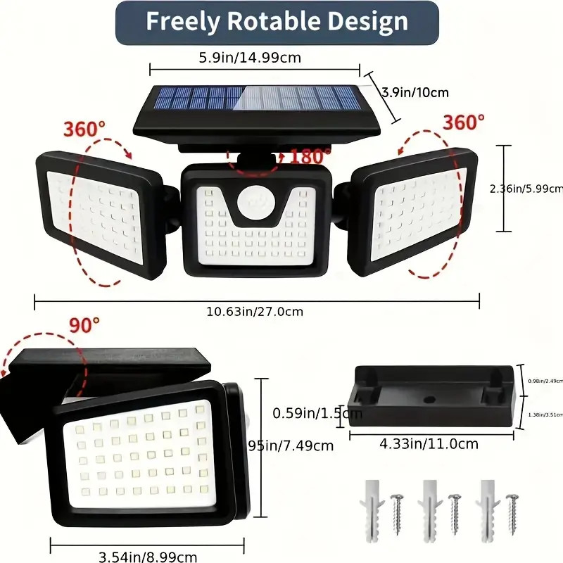 2 Pack LED Motion Sensor Solar Lights ,Outdoor IP65 Waterproof Security Lamp gallery