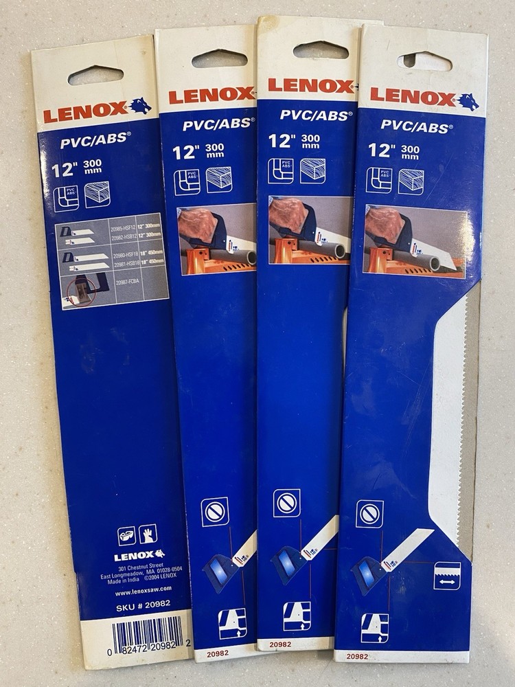 (4) Lenox PVC/ABS 12" 300MM Replacement Blades