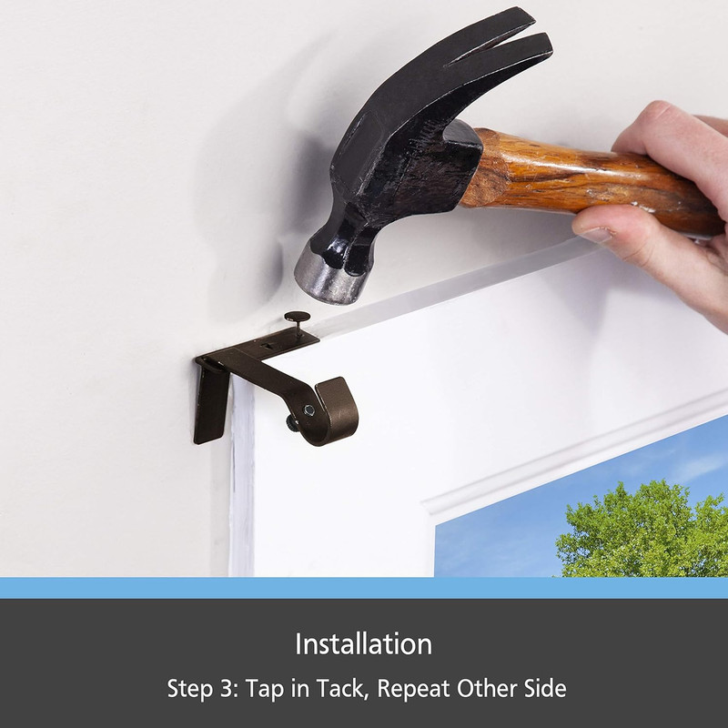 – Fast Fit Curtain Rod Brackets, No-Drill, No-Measure Installation, Durable Meta gallery