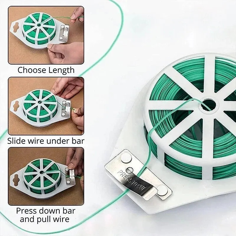 1 Roll 100M Multifunctional Plastic Steel Twist Tie Sturdy Reusable Garden Flowe gallery
