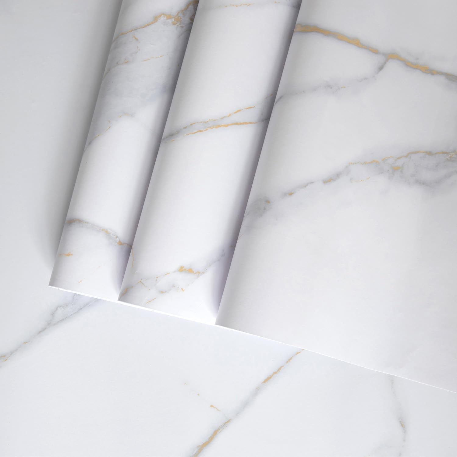 White Marble Contact Paper for Kitchen Counter Granite Countertop Peel and St... gallery