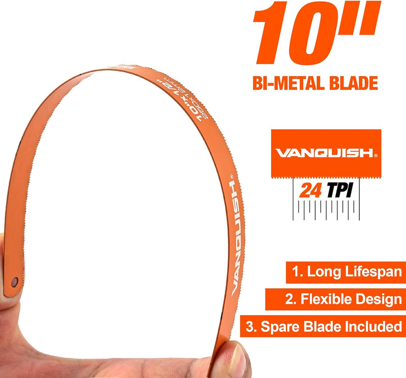 Hacksaw, Compact Hand Operating Hack Saw with 10 Inch Aluminum Frame, Bi-Metal H gallery