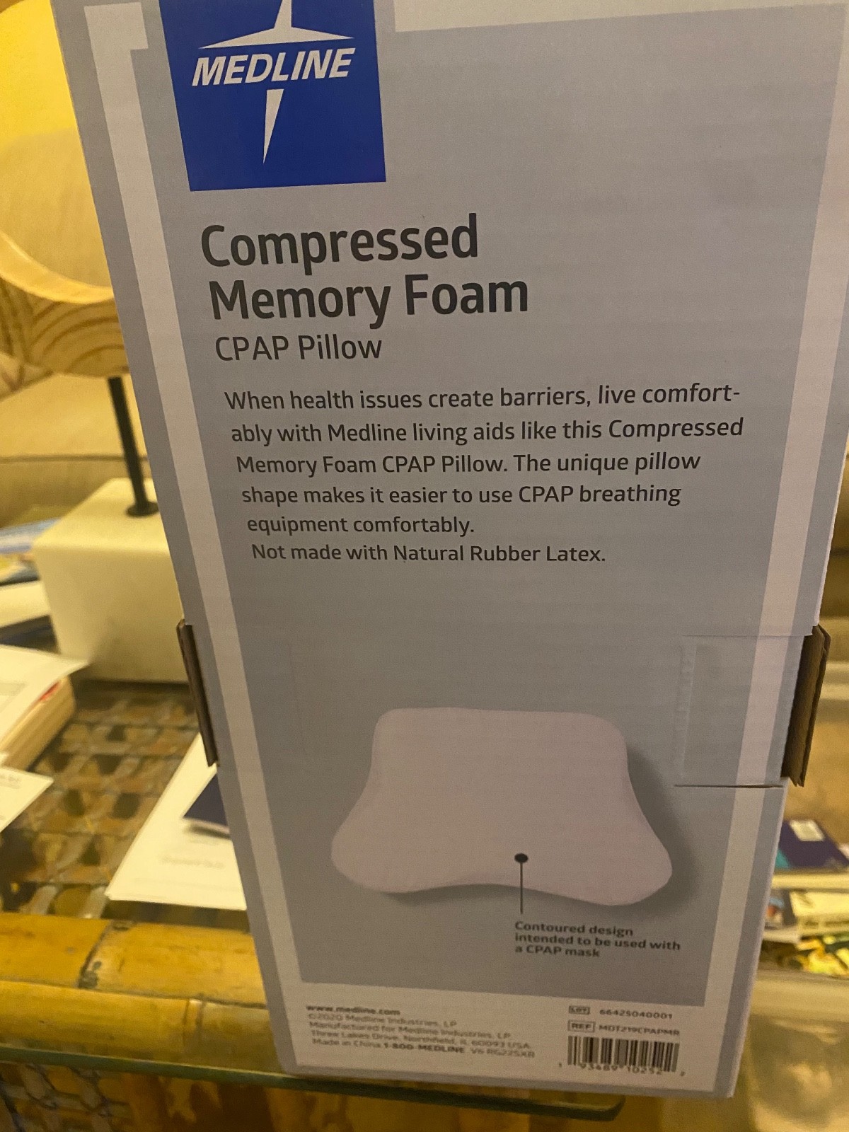 Medline Compressed Memory Foam CPAP Pillow - Firm Cool Comfort NEW gallery