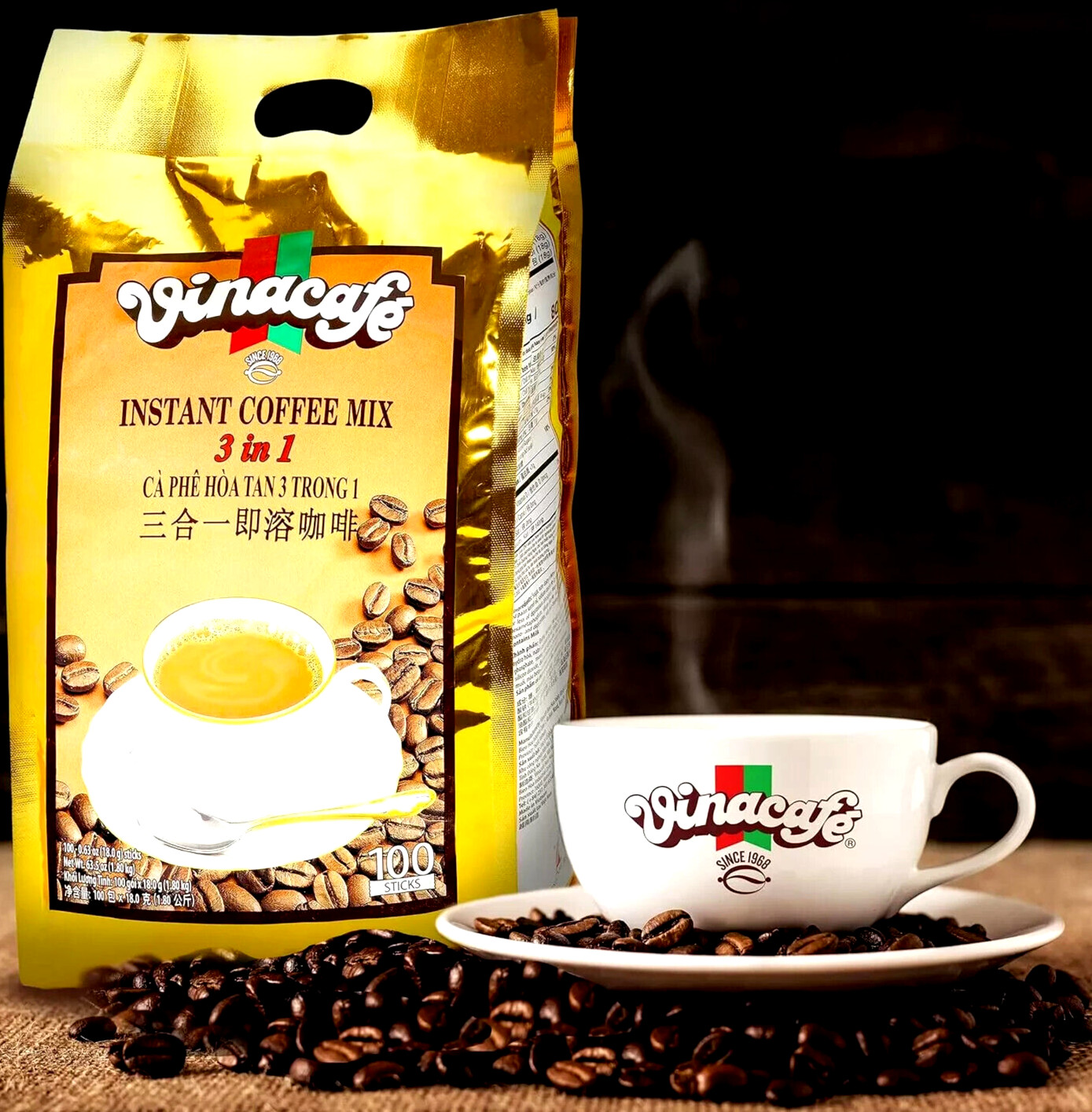 Vinacafe 3-In-1 Instant Coffee Mix 100 Sticks x 18g~ US SELLER~Exp 9/2025 gallery