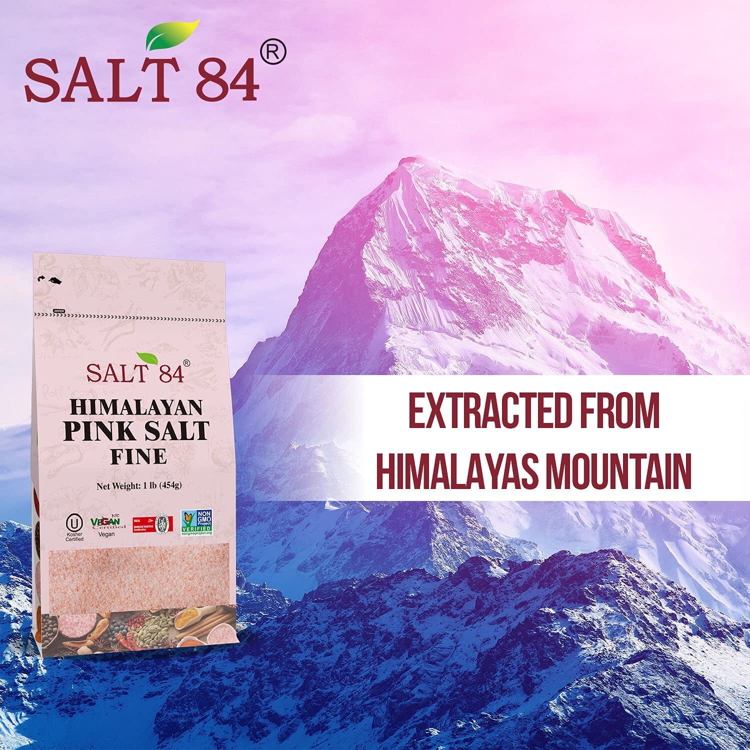 Himalayan Chef Salt 84 Himalayan Pink Salt, Fine - 1 Lb Resealable Bag gallery