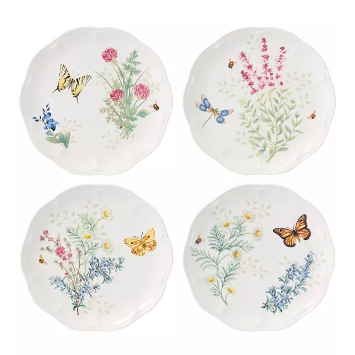 LENOX BUTTERFLY MEADOW HERBS ACCENT PLATES SET OF 4 gallery